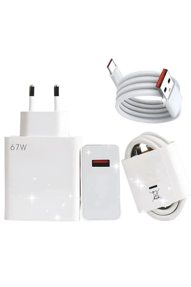 Type-C 67w (Watt) Ultra Hızlı Şarj Aleti Adaptör Kablo Set ürün görseli 1