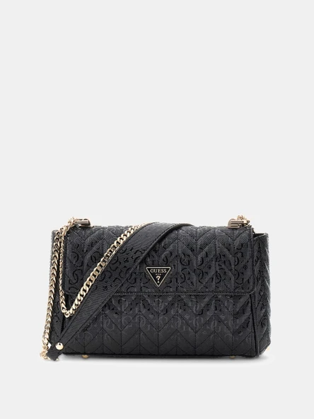 Guess Stacey Dönüştürülebilir Kapaklı Kadın Siyah Çapraz Çanta HWGG9741210-BLA ürün görseli 1