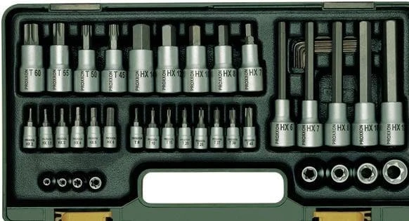 Proxxon 23290 Cırcır Kollu 42 Parça Torx ve Allen Lokma Uç Takımı 1/4'' ve 1/2'' ürün görseli 1