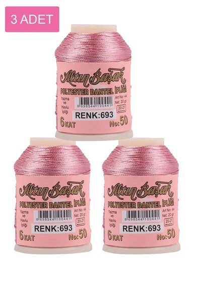 3 Adet Altınbaşak Oya ve Dantel İpi 20 gr - Royaleks - No: 693 ürün görseli 1