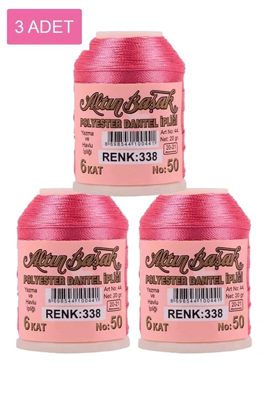 3 Adet Altınbaşak Oya ve Dantel İpi 20 gr - Royaleks - No: 338 ürün görseli 1