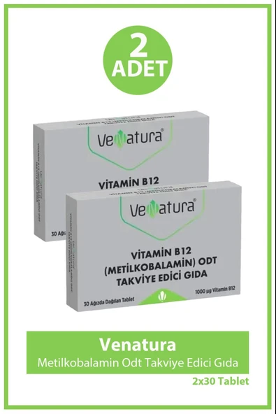 Venatura Vitamin B12 Metilkobalamin ODT 30 Tablet 2 Adet ürün görseli 1