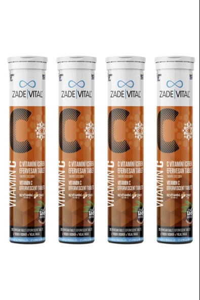 Zade Vital Vitamin C 20 Efervesan Tablet 4 Adet ürün görseli 1