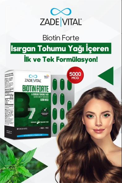 Zade Vital Biotin Forte 5000 mcg 30 Yumuşak Kapsül ürün görseli 1