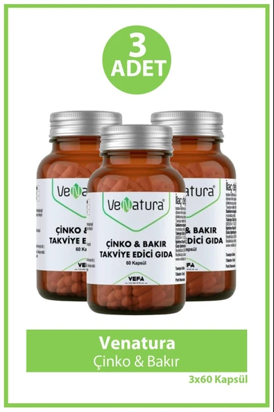 Venatura Çinko & Bakır 60 Kapsül 3 Adet ürün görseli 1