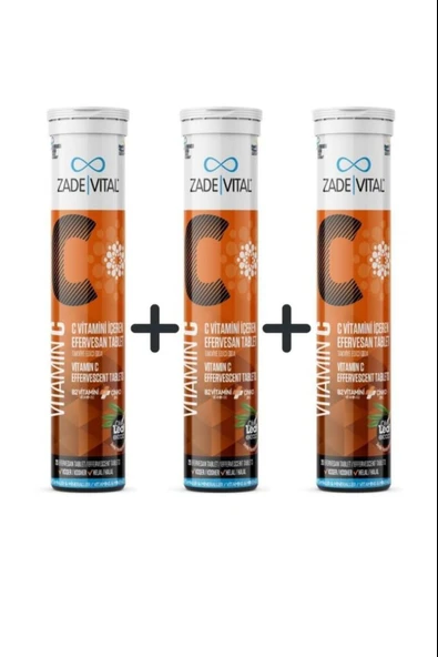 Zade Vital Vitamin C 20 Efervesan Tablet 3 Adet ürün görseli 1