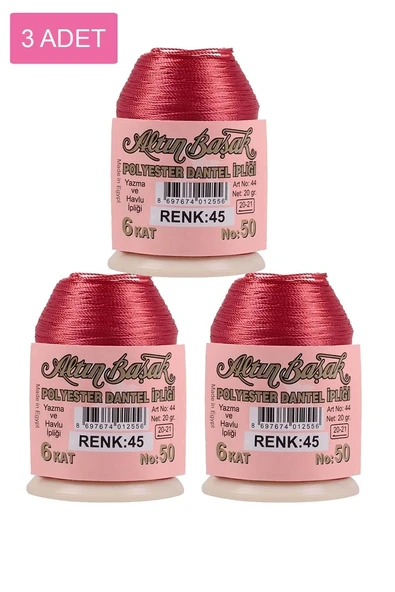 3 Adet Altınbaşak Oya ve Dantel İpi 20 gr - Royaleks - No: 045 ürün görseli 1