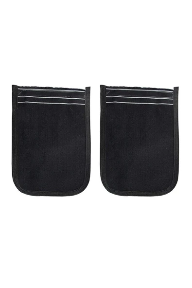 2 Adet Osmanlı Kalın Siyah Banyo Hamam Kesesi 25x17 Cm ürün görseli 1