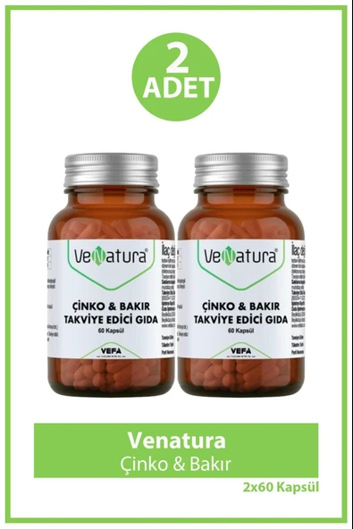Venatura Çinko & Bakır 60 Kapsül 2 Adet ürün görseli 1