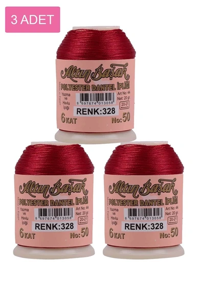 3 Adet Altınbaşak Oya ve Dantel İpi 20 gr - Royaleks - No: 328 ürün görseli 1