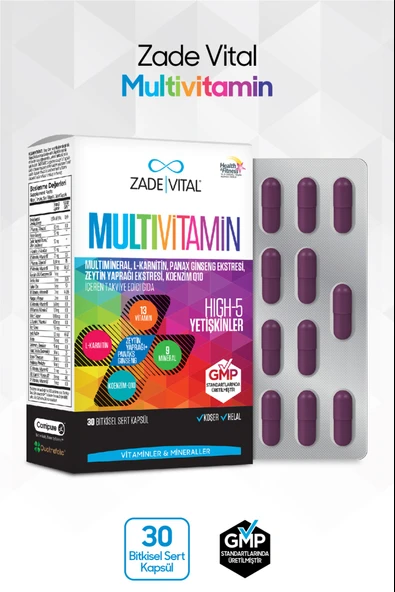 Zade Vital Multivitamin 30 Kapsül - Resim 2