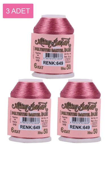3 Adet Altınbaşak Oya ve Dantel İpi 20 gr - Royaleks - No: 649 ürün görseli 1