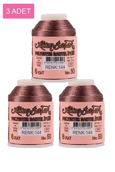 3 Adet Altınbaşak Oya ve Dantel İpi 20 gr - Royaleks - No: 144 ürün görseli 1