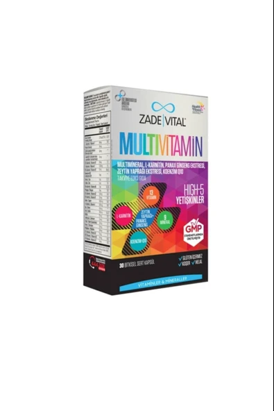 Zade Vital Multivitamin 30 Kapsül ürün görseli 1