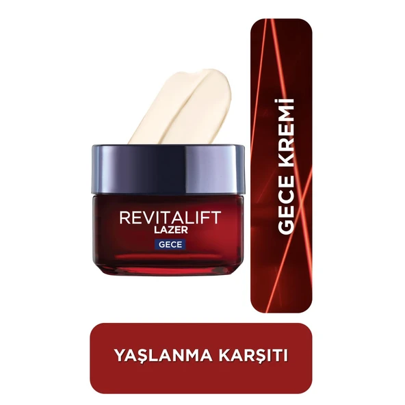 L'Oreal Paris Revitalift Lazer Yoğun Yaşlanma Karşıtı Gece Bakım Kremi (50 ml) ürün görseli 1
