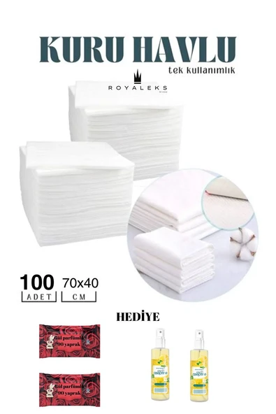 100 Adet Tek Kullanımlık Havlu Hasta Bakım Bebek Bakım Manikür Pedikür Havlusu HEDİYELİ ürün görseli 1