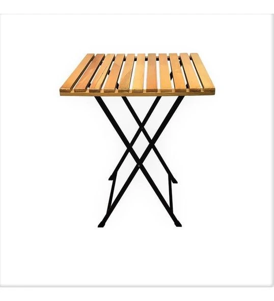 Katlanır Metal Ayaklı Masa Bahçe Kamp Piknik Masası Bistro Masa 60x60x75 ürün görseli 1