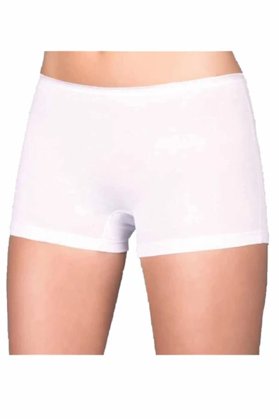 Likralı Süprem Bayan Boxer Short Beyaz 2100B - Resim 2