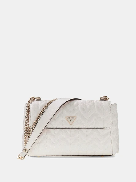 Guess Stacey Dönüştürülebilir Kapaklı Kadın Beyaz Çapraz Çanta HWGG9741210-OFF ürün görseli 1