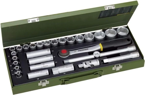 Proxxon 23000 Cırcırlı Kollu 29 Parçalı Lokma Takımı 1/2'' ürün görseli 1