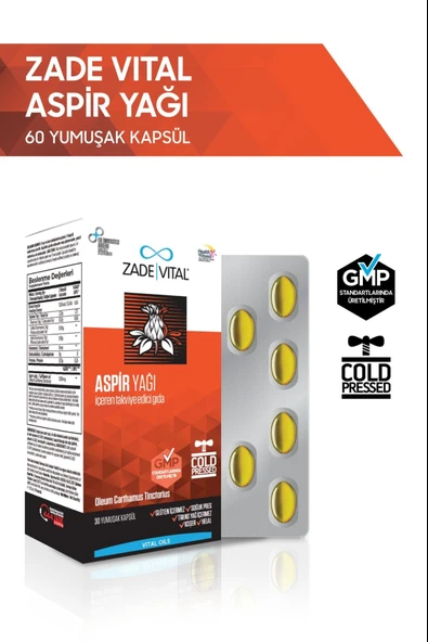 Zade Vital Aspir Yağı 600 mg 60 Kapsül ürün görseli 1