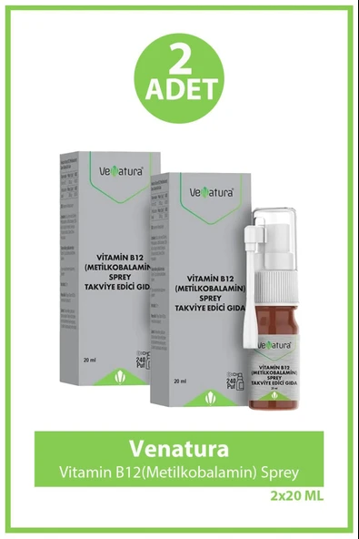 VeNatura Vitamin B12 (metilkobalamin) Sprey 20 Ml 2 Adet ürün görseli 1