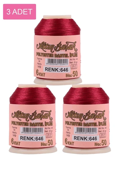 3 Adet Altınbaşak Oya ve Dantel İpi 20 gr - Royaleks - No: 646 ürün görseli 1