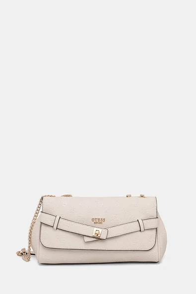 Guess Ella Logolu Dönüştürülebilir Kapaklı Kadın Bej Çapraz Çanta HWPD9746210-BIO ürün görseli 1