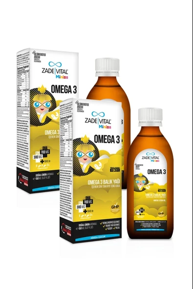 Zade Vital Miniza Omega-3 Balık Yağı 150 ml 2 Adet ürün görseli 1