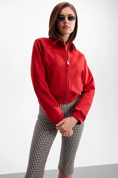 Guess Marilyn Süet Bomber Kadın  Ceket W6GL54W5163-G532 ürün görseli 1