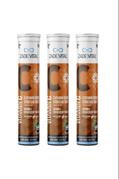 Zade Vital Vitamin C 20 Efervesan Tablet 3 Adet ürün görseli 1