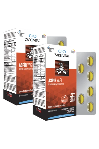 Zade Vital Aspir Yağı 600 mg 60 Kapsül 2 Adet ürün görseli 1
