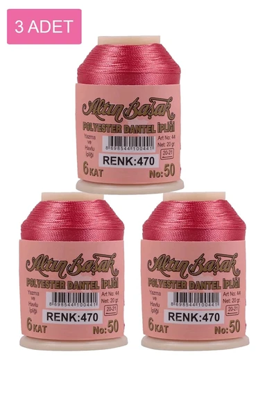 3 Adet Altınbaşak Oya ve Dantel İpi 20 gr - Royaleks - No: 470 ürün görseli 1