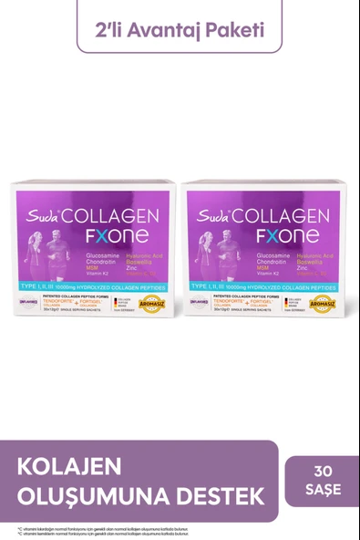Suda Collagen Fxone Aromasız 30 Saşe 2 Adet ürün görseli 1