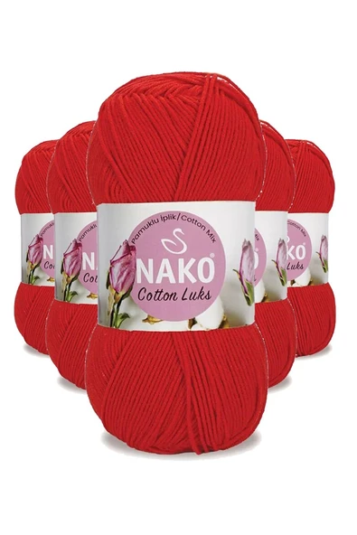 5 Adet Cotton Lüks Yelek Tunik Kazak Bluz Hırka İpi Yünü Kırmızı 97573 ürün görseli 1