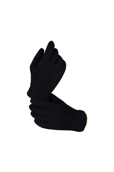 Orta Kalın Siyah Sıcak Tutan Yün Kışlık Kadın Erkek Eldiven Unisex 1 Çift ürün görseli 1