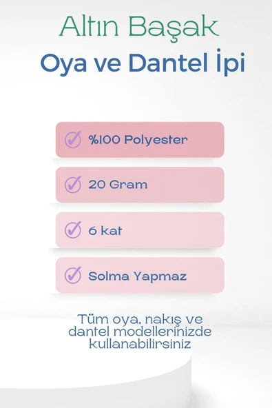 3 Adet Altınbaşak Oya ve Dantel İpi 20 gr - Royaleks - No: 118 ürün görseli 1