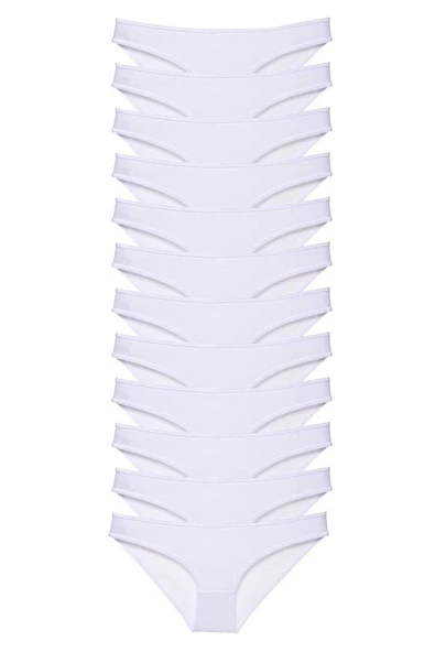 12 adet Süper Eko Set Likralı Kadın Slip Külot Beyaz ürün görseli 1