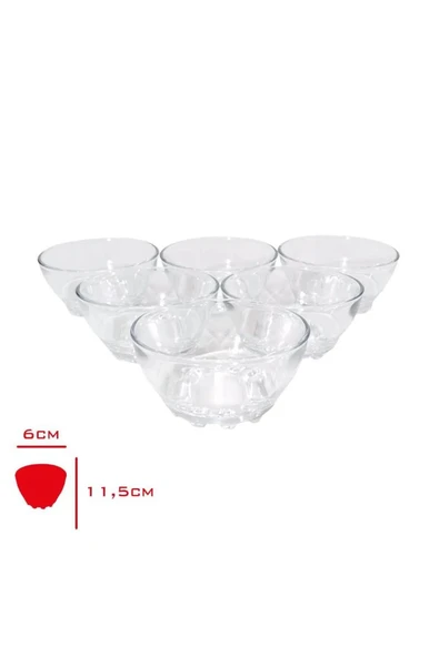 Turkey Bowl Cam Kase 6 Lı 6x11,5 CmRoyaleks-82641 ürün görseli 1