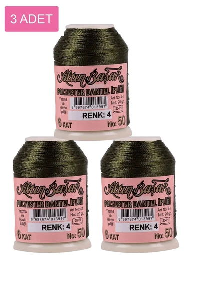 3 Adet Altınbaşak Oya ve Dantel İpi 20 gr - Royaleks - No: 004 ürün görseli 1