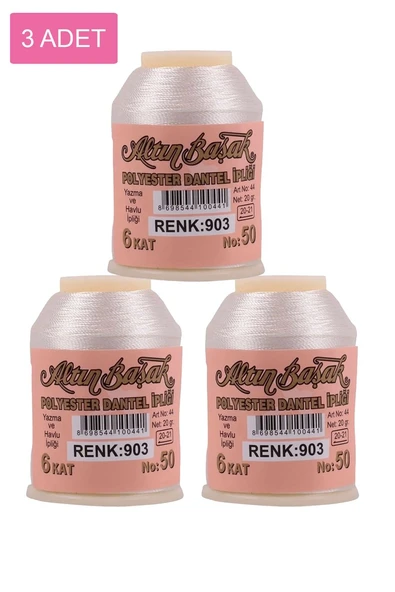 3 Adet Altınbaşak Oya ve Dantel İpi 20 gr - Royaleks - No: 903 ürün görseli 1