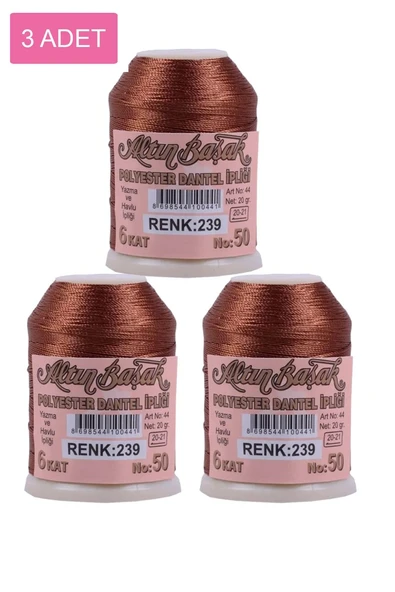3 Adet Altınbaşak Oya ve Dantel İpi 20 gr - Royaleks - No: 239 ürün görseli 1