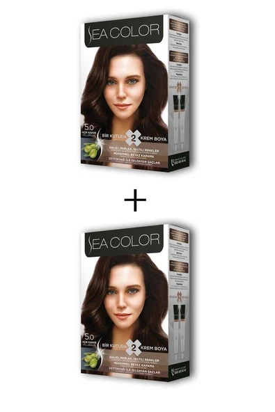 2X2 Tüp Krem Saç Boyası Seti Açık Kahve No:5.0 ürün görseli 1