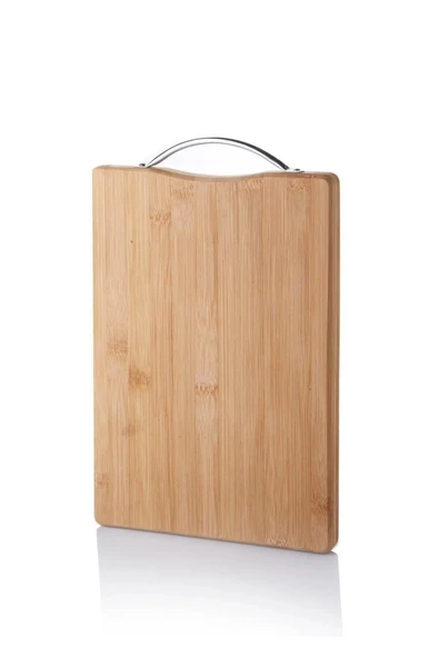 Metal Tutacaklı Lüx Bambu Kesme Tahtası 30cm X20cmx1.8cm Royaleks-67458 ürün görseli 1