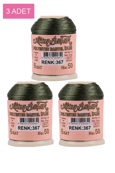 3 Adet Altınbaşak Oya ve Dantel İpi 20 gr - Royaleks - No: 367 ürün görseli 1