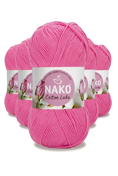 5 Adet Cotton Lüks Yelek Tunik Kazak Bluz Hırka İpi Yünü Koyu Pembe 97550 ürün görseli 1
