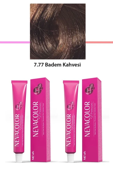 2 li Set Premium 7.77 Badem Kahvesi - Kalıcı Krem Saç Boyası 2 X 50 g Tüp ürün görseli 1