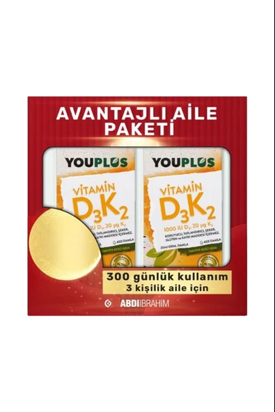 Youplus Vitamin D3K2 20 ml 2 Adet ürün görseli 1