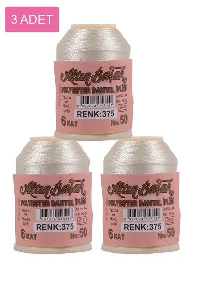 3 Adet Altınbaşak Oya ve Dantel İpi 20 gr - Royaleks - No: 375 ürün görseli 1