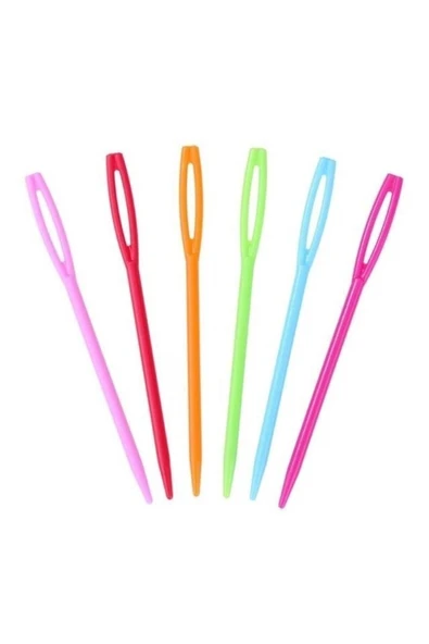 6 Adet Plastik Yün Iğnesi 9cm ürün görseli 1